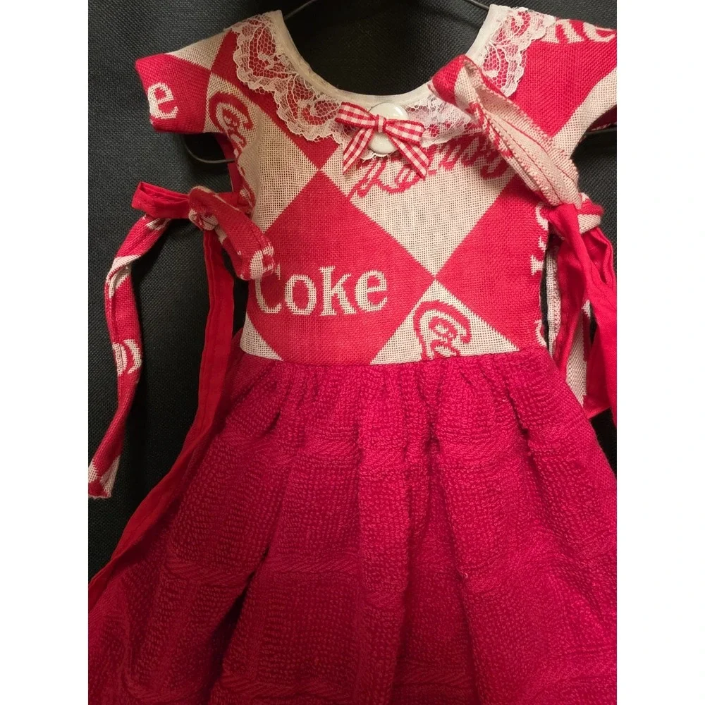 HANDMADE DRESS - COCA COLA - COLLECTORS - VINTAGE- RETRO DOLL OUTFIT